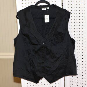 Plus Size 22/24 Cato Black Button Front Office Wear Career / Costume Vest